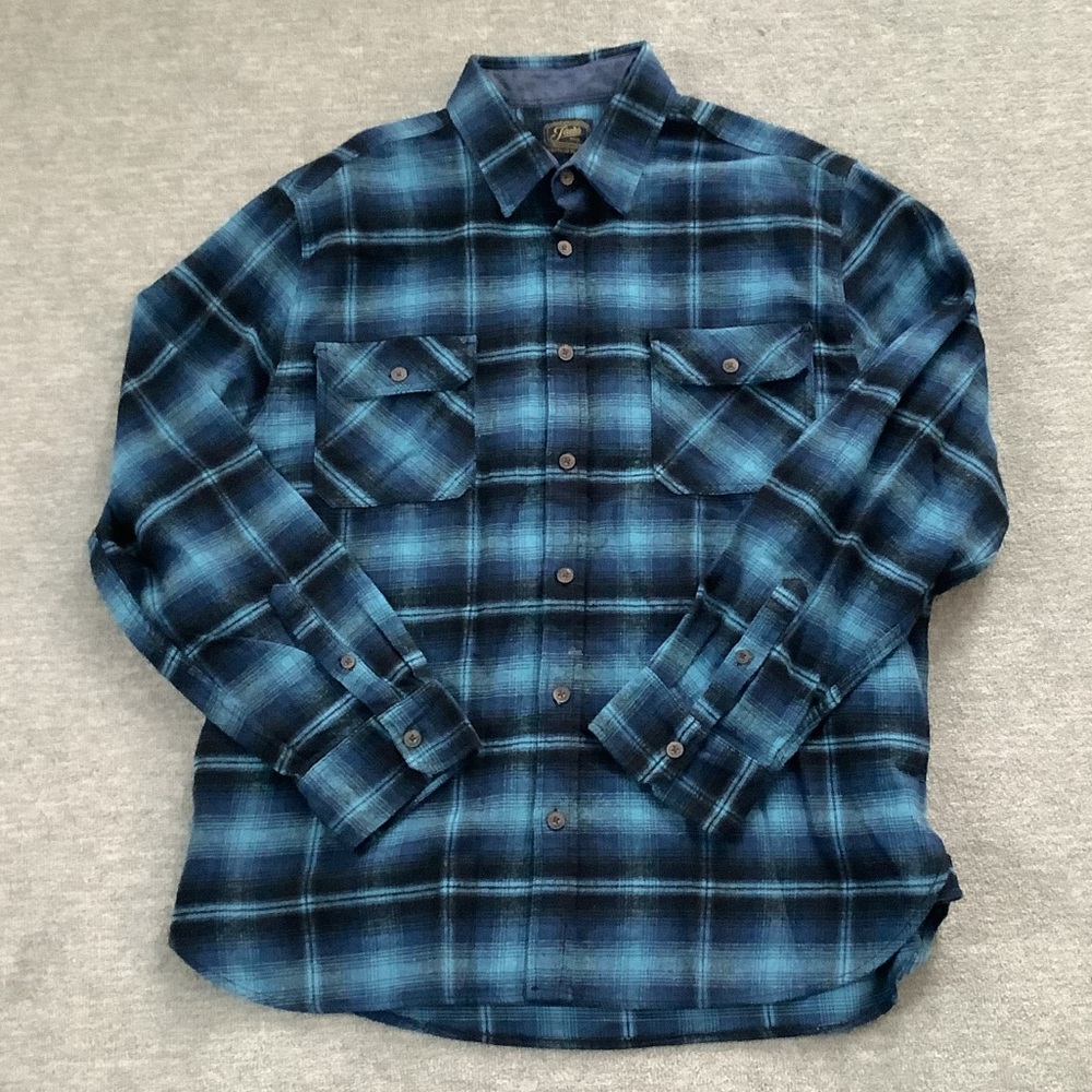 Jachs Blue Plaid Heritage Flannel Men's Buttondown Shirt Sz. XXL